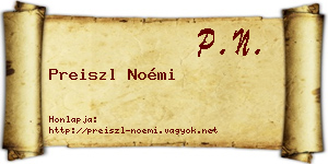 Preiszl Noémi névjegykártya
